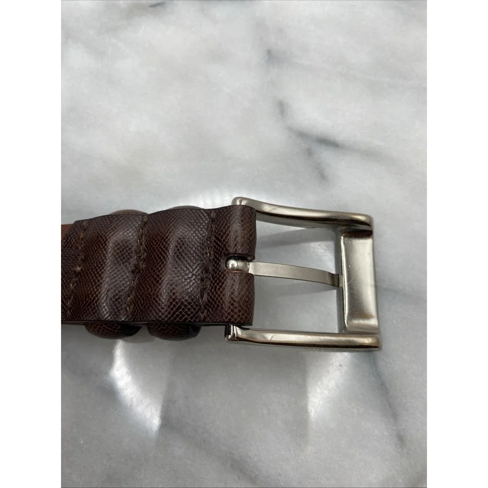 Bachrach‎ Italian Leather Dark Brown Belt - Solid Buckle - Men's 42